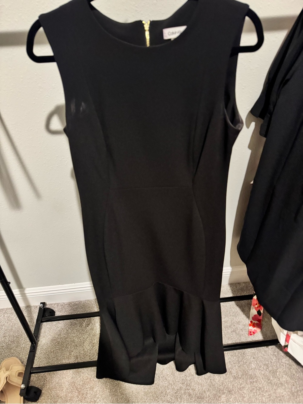 Calvin Klein Black Sleeveless High-Low Dress